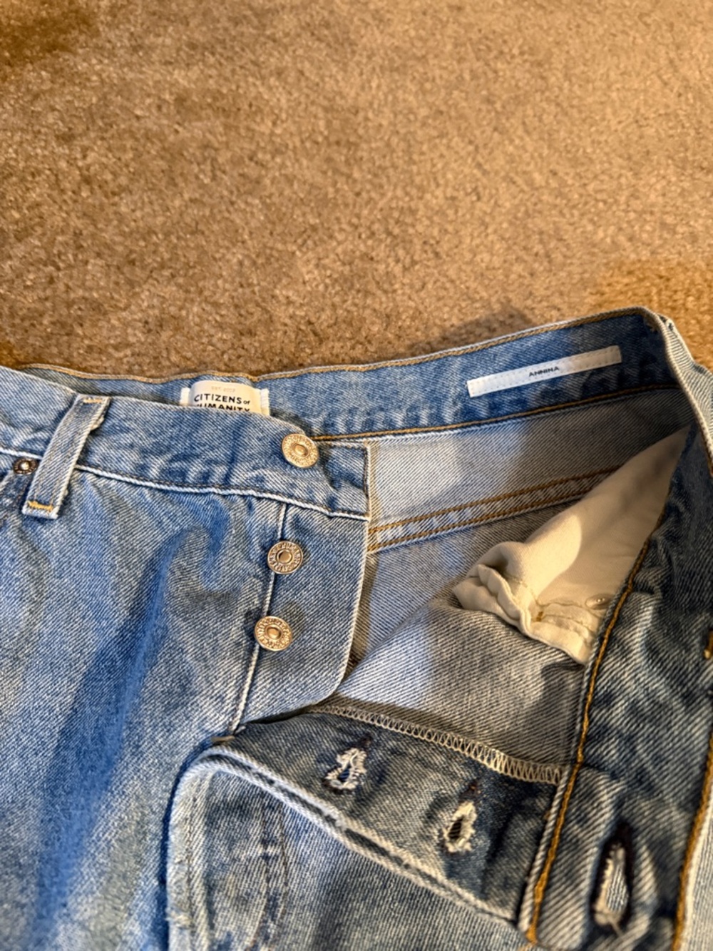 Citizens Of Humanity ANNINA jeans Light Blue with Frayed Hem - Picture 4 of 11